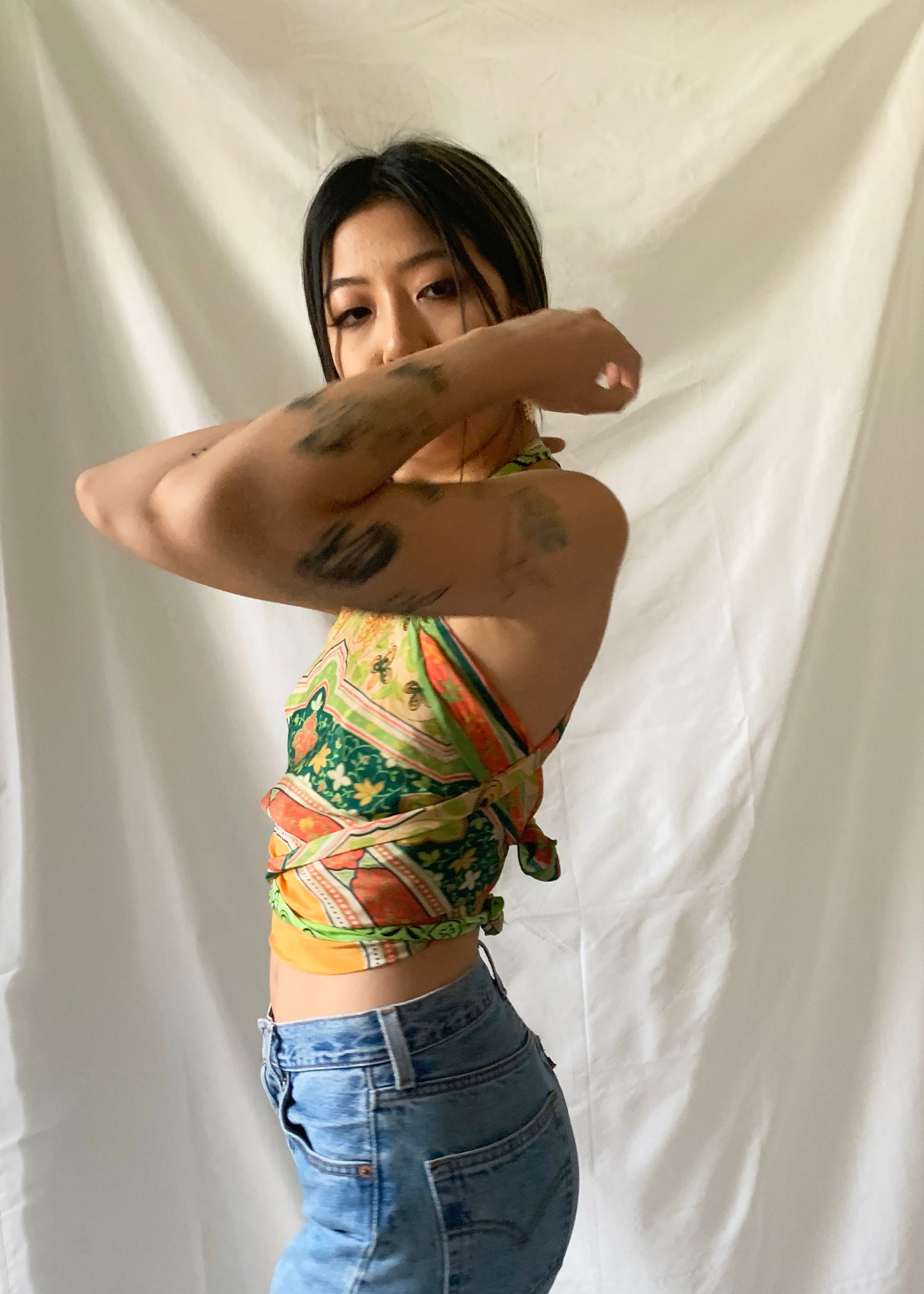 Silk Scarf Top in 70's Floral XS-M – Nat Lam